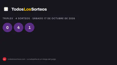 Triplex de la ONCE del sábado 17 de octubre de 2026: resultados de los cinco sorteos del día