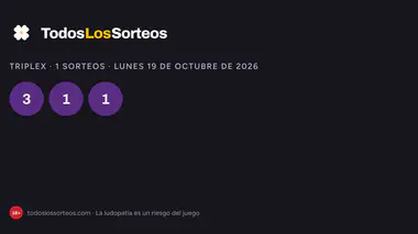 Triplex de la ONCE del lunes 19 de octubre de 2026: resultados del día